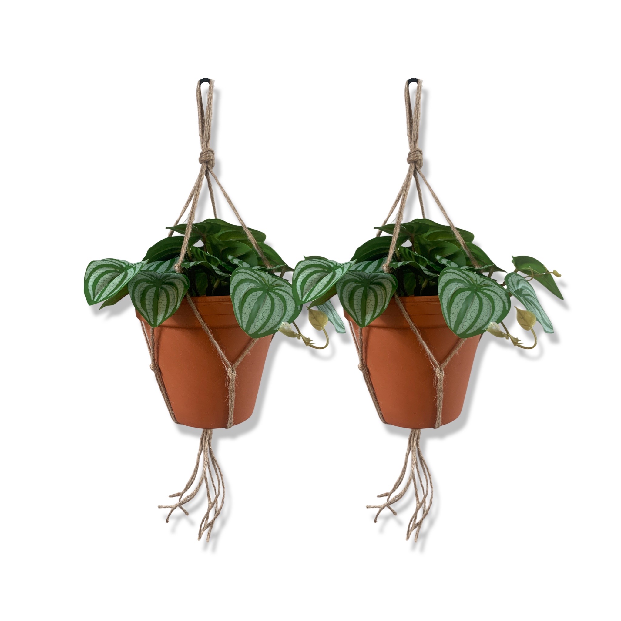Twee jute plantenhangers 50 cm