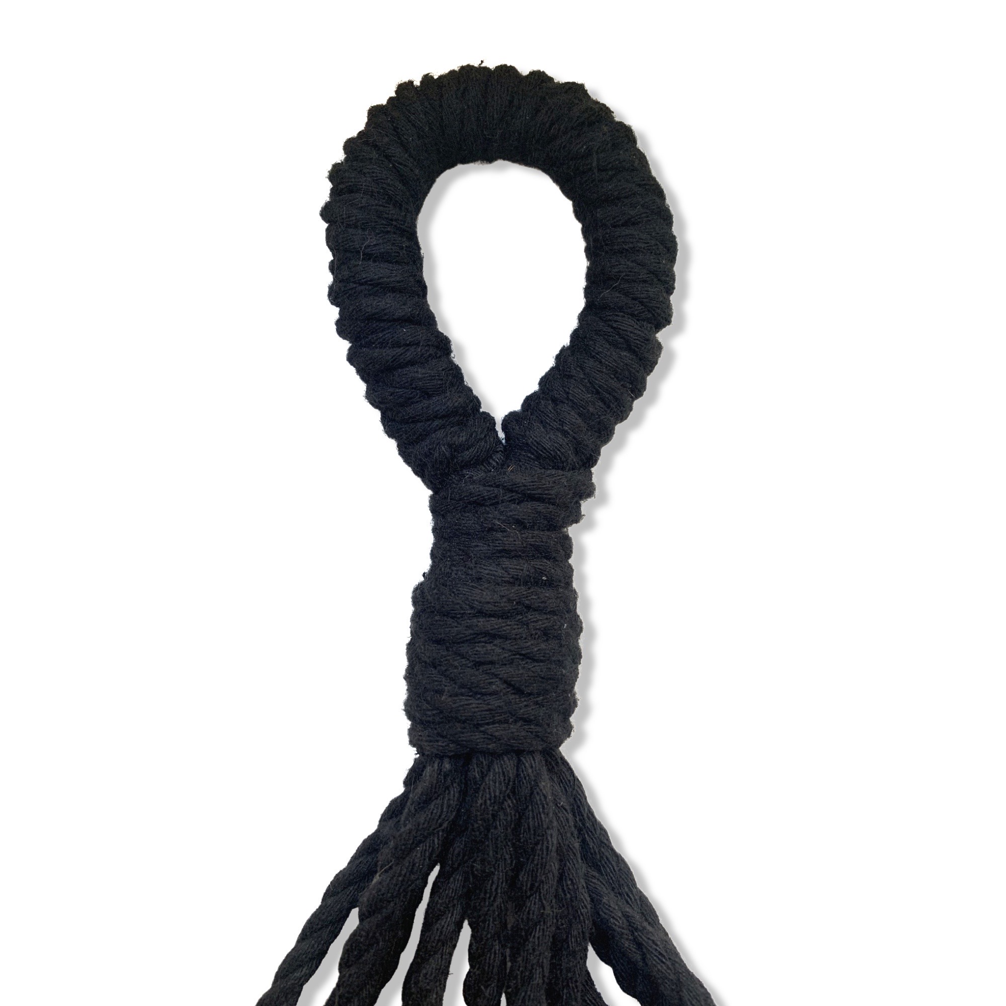 Zwarte Macramé Plantenhanger Spiral Knot