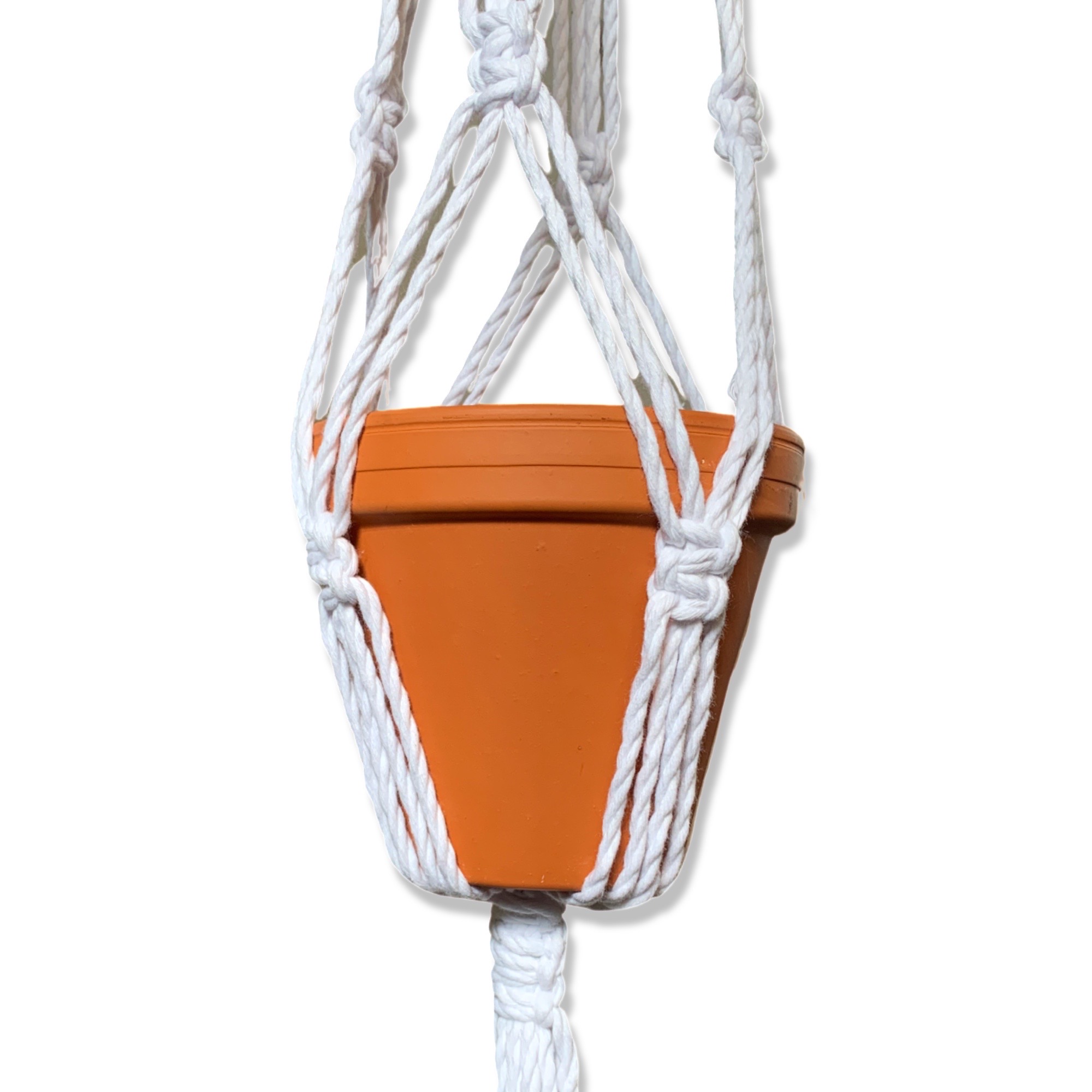 Macramé Plantenhanger Punky Wit