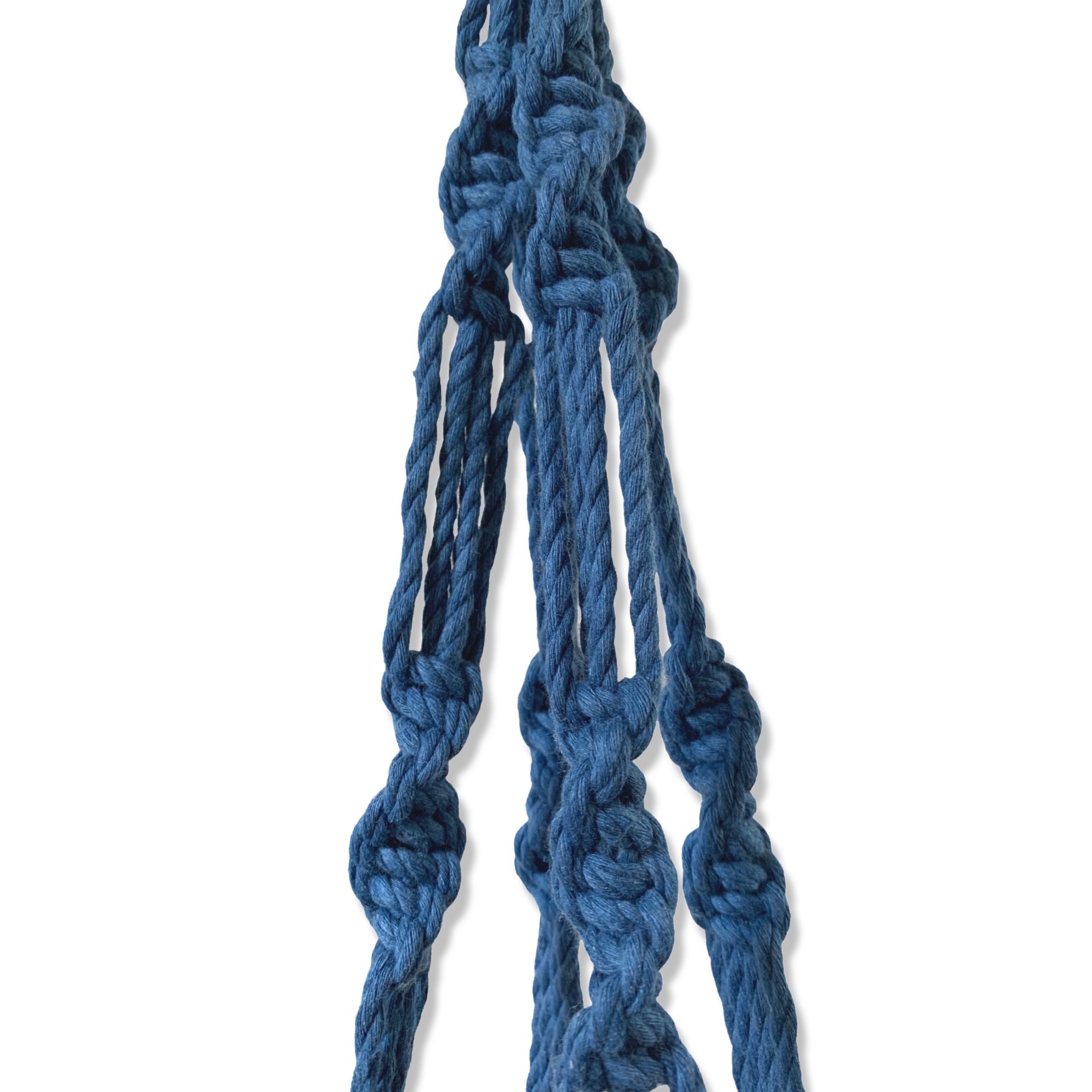 Macramé Plantenhanger Punky blauw