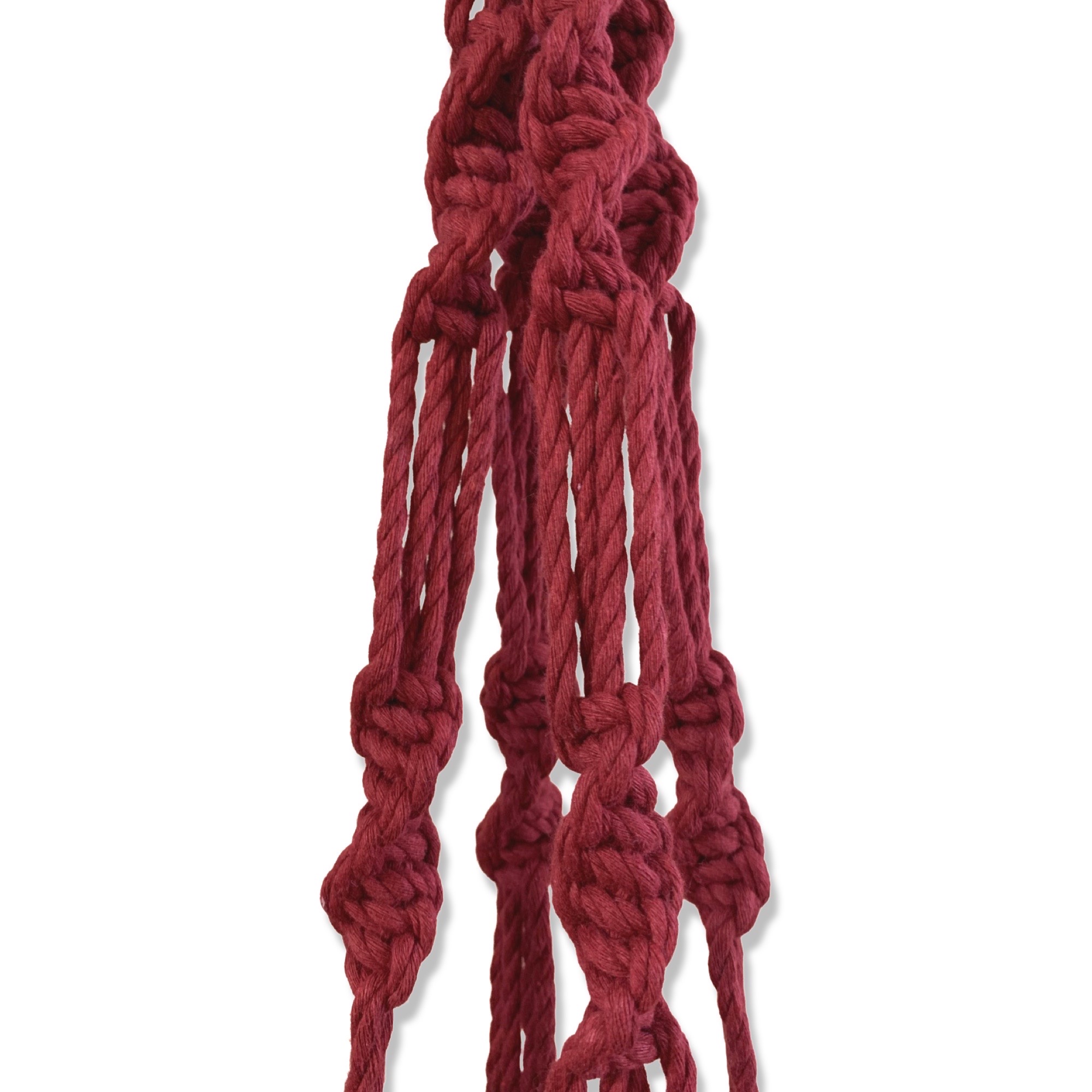 Macramé Plantenhanger Punky Bordeaux Rood