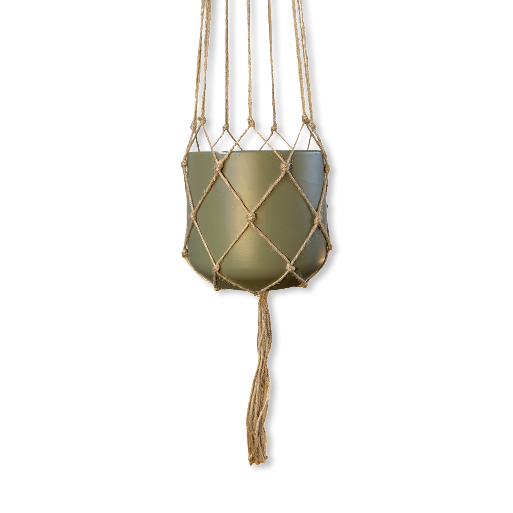 Jute Plantenhanger 'Websy' van 110 cm lang. Geschikt voor een pot met een diameter van 10 t/m 20 cm.